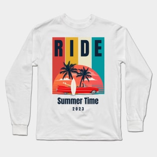 Red Yellow Green Retro Summer Time T-Shirt Long Sleeve T-Shirt